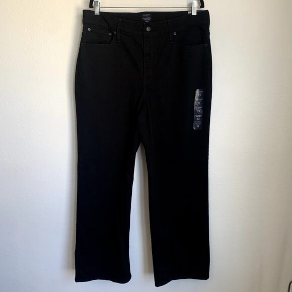 NWT J.Crew Factory Wide-leg Full-length Jean All-day Stretch in Black BU832 - Picture 4 of 15